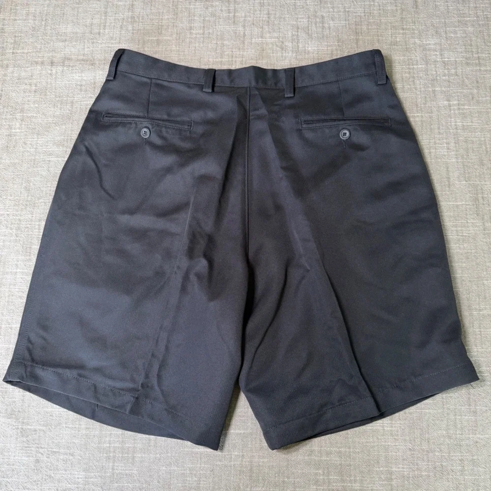 Dockers Golf Mens Black Double Pleated Relaxed Fit Shorts W34